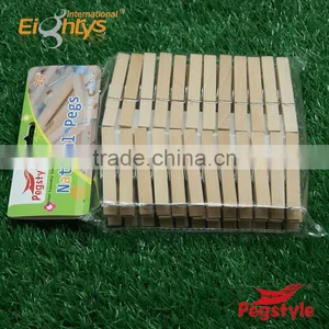 Nature Color High Quality Birch Wooden Clothes Pegs thumbnail-1