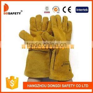 DDSAFETY Cheapest Long Yellow Leather Gloves For Welders thumbnail-2