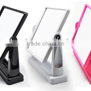 Stand Makeup Mirror With Makeup Brush Holder thumbnail-1