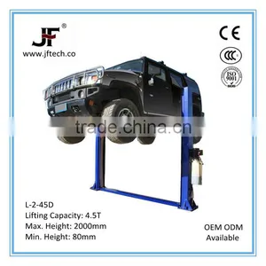Double Lock Dual Cylinder Hydraulic 4T Economical Floor Plate Two Post Auto Lift Hoists thumbnail-1