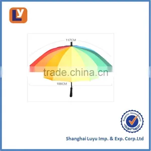 27" Golf Rainbow 24ribs Umbrella in Pongee Fabric Umbrella to South America thumbnail-3