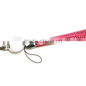 Fuchsia Promotion Gift PU Leather Lanyard With Crystal Gem Lanyard, Swivel Snap Hooks, Key Ring Accembly, Acrylic Gem Key Chain thumbnail-3