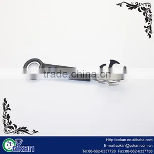 Black Plastic Antislip Handle Silver Tone Plate Bowl Dish Clip Tong thumbnail-1