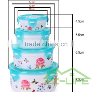BPA Free Microwavable Refrigerator Round Plastic Food Storage Container With Lids thumbnail-3