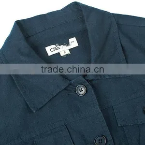 Ladies' 100% Linen Casual Long Sleeve Shirt With Four Pockets thumbnail-3