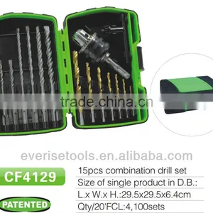 15pcs SDS Drill Bit and Twist Drill Bit Set in Plastic Case thumbnail-1