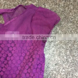 Girls' Stocklots Latest Designs Purple Fancy Party Dress thumbnail-3