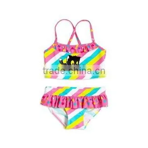 Sky Blue Baby Girl Swimwear Suit With Hello Kitty Printing thumbnail-5
