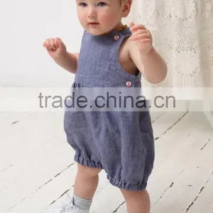 Newborn Baby Boy Orangic Cotton Shortall Cute Fashion Plain Jon Jon Romper thumbnail-1