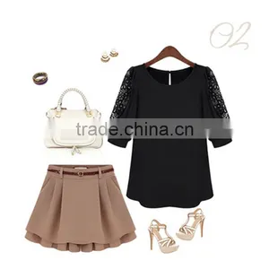 European and American Style Large Size Look Slim Chiffon Fashion Summer Latest Loose t Shirt thumbnail-6