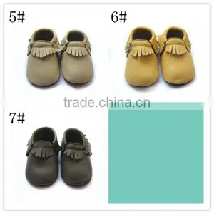 2016 Colorful Shoes Baby Moccasin High Quality Baby Leather Shoes With Rubber Sole Shoes Fashion Shoes thumbnail-6