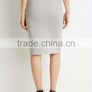Elegant Unlined Knitted Pecil Skirt Wholesale Mature Women Skirts thumbnail-4