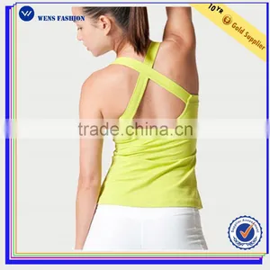 Women Nylon /Spandex Fitness Wear Full Brief Girls Wearing Ladies Fitness Spandex Tank Top thumbnail-2