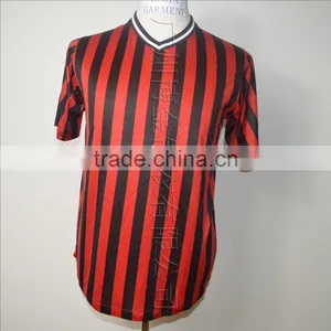 Striped T-shirt Sports Wear O-neck 100% Polyester thumbnail-1