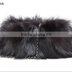 Genuine Fox Fur Handbag Tote Bag Luxury for Ladies Girl thumbnail-1