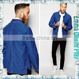 2016 Ashion Design Mens Best Quality Regular Fitted Chic Blue Denim Jackets Wholesale thumbnail-3