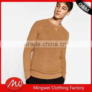 Mans Fashion Stylish Raglan Sleeve Knitted Nylon Pullover Sweater for Wholesale thumbnail-1