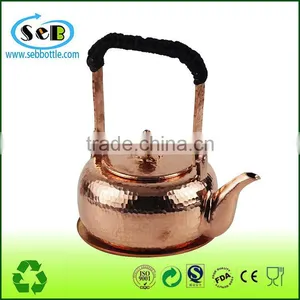 2017 Heavy Gauge 1mm Thick Hammered Copper Tea Pot Kettle Stovetop Teapot thumbnail-5