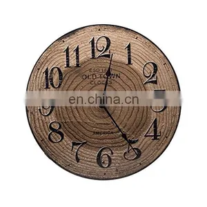 Vintage Look Silent Wooden Clock Wall Clock Decor thumbnail-2