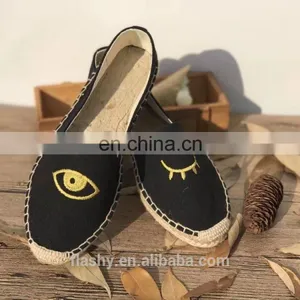 Wholesale Embroidering Espadrilles Flat Nature Canvas Shoes Classic thumbnail-2