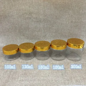 100g Empty Transparent Plastic PET Round Mask Jar With Silver Aluminum Cap thumbnail-5