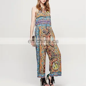 China Wholesale Market Blouses 2016 New Designs Bohemian Clothing Custom Printing One Piece Jumpsuit thumbnail-2