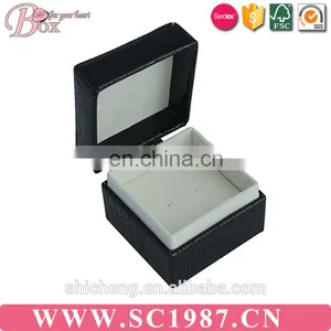 Custom Leather Jewelry Ring Box With Velvet Insert thumbnail-4