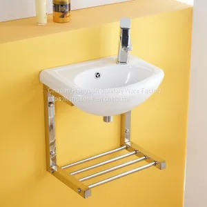 China Supplier Bathroom Sanitary Ware Wall Hung Ceramic White Wash Hand Sink Basin With Good Quality Cheap Price thumbnail-1