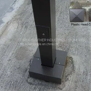 Square Straight Lighting Pole Hot Dip Galvanized Powder Coating thumbnail-1