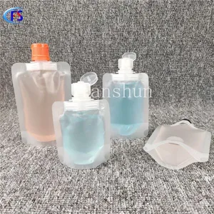 A Blank Standing Bag With a Flap for Hand Gel Clear Plastic Nozzle Bag for Sunscreen thumbnail-5