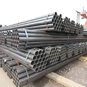 Low Price ASTM ERW Black Carbon Welded Steel Round Pipe and Tube thumbnail-5