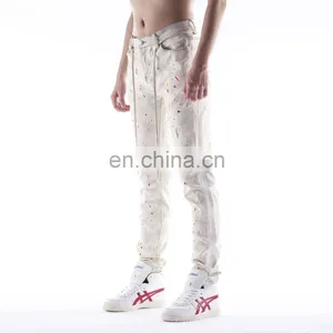 DiZNEW CUSTOM PRINTING WHITE SLIMMING PANTS DENIM JEANS FOR MEN thumbnail-3