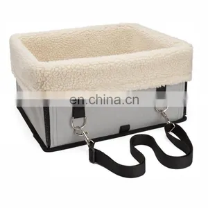 Customized LOGO Pet Car Bed Portable Dog Car Mat Warm Lamb Wool Travel Pet Car Carrier Bag thumbnail-1