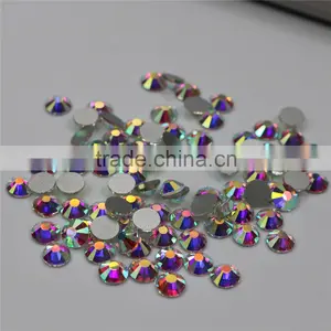 Top Quality Very Bright Nail Crystal Rhinestone Crystal AB Clour Silver Back Non Hot Fix Rhinestones thumbnail-1