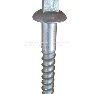 Railroad Coach Screw Spike Used Mostly on Ballasted Tracks at Open Sections thumbnail-2