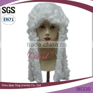 Fashion White Long Curly Judge Wigs thumbnail-1