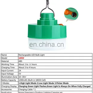 Factory Directly Supply Echargeable Lamp 100W 150W 200W Led Outdoor Emergency Camping Lights for Sale thumbnail-3