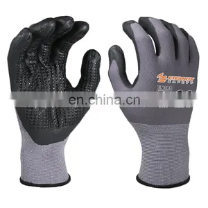 Comfortable Working Safety Full Palm Nitrile Coating With Finger Gloves for Worker Customized Size Worker thumbnail-1