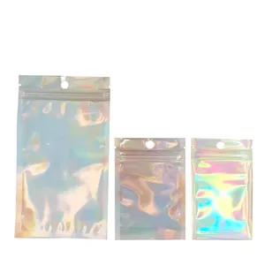 Mylar Stand up Aluminum Foil Holographic Bag With Tear Notch and Zip thumbnail-5