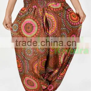 Indian Women Multicolored Printed Harem Pants Trousers Afghani thumbnail-2