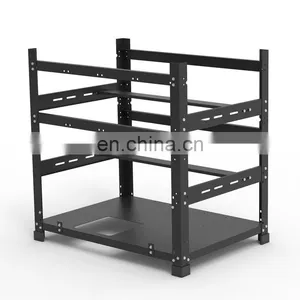 Wholesales 12GPU Steel Rig Frame Stackable Open Air Rig Frame GPU Rack Case thumbnail-5