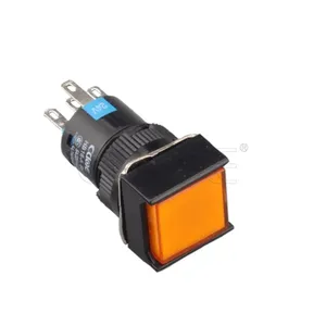 Ip65 16mm Plastic Flat Head 12v 24v 1no1nc Illuminated Square Push Button Reset thumbnail-1