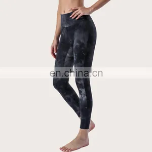 Hot Selling High Waist Tummy Control Crothless Yoga Leggings Tie Dye Women's Sports Pants Workout Running Gym Wear Clothing thumbnail-5