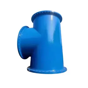 ISO2531 Zinc Coating Cement Mortar Lining Ductile Iron Pipe Fitting All Flange Tee thumbnail-1