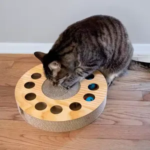 Cat Scratching Board Track Cat Toy, With Catnip for Indoor Cats - Circular Busy Box Scratching thumbnail-5
