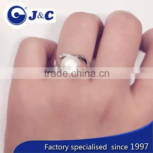 Fashion Real Pearl Finger Ring,white Pearl Finger Ring for Lady thumbnail-2