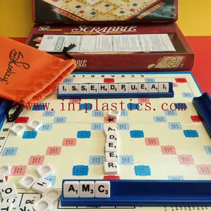 Item:scrabbles Components: 1x4c Printed Box, 1 Manual, 100 Black Tiles, 100 White Tiles, 4 Racks, 1 2 Folded Board, 2 String Bags thumbnail-2