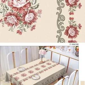 Fannel Back of Flower Oil Tablecloth Waterproof, Oil-proof, Easy to Clean, Perfect for Home Dining Tablecloth thumbnail-2