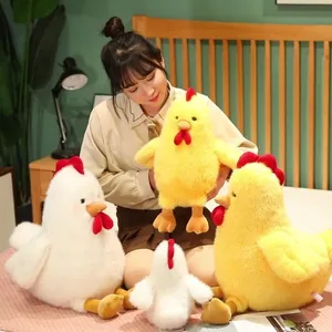 Wholesale Price Personalized Plushie Super Soft Animals Doll Toys White Yellow Fluffy Fuzzy Cute Lovely Cartoon Stuffed Plush Chicken Factory thumbnail-1