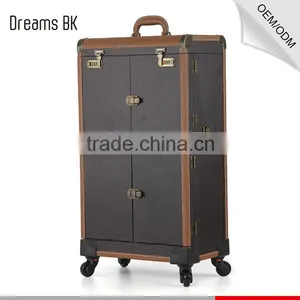3 in 1 OEM PVC Cosmetic Makeup Case Wholesale Trolley Case With 4 Wheels thumbnail-2